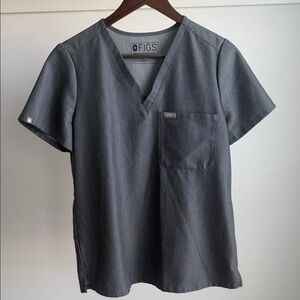 Figs Catarina One Pocket Scrub Top - Graphite